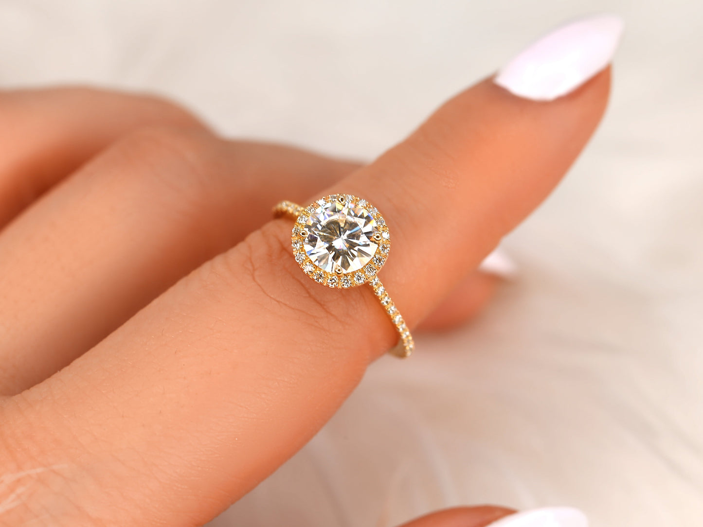 2 CT Emerald Pave Moissanite Engagement Ring