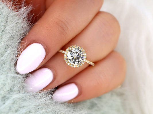 2 CT Emerald Pave Moissanite Engagement Ring