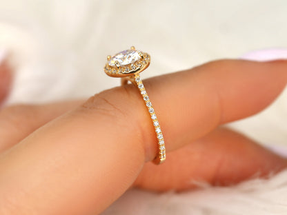 2 CT Emerald Pave Moissanite Engagement Ring