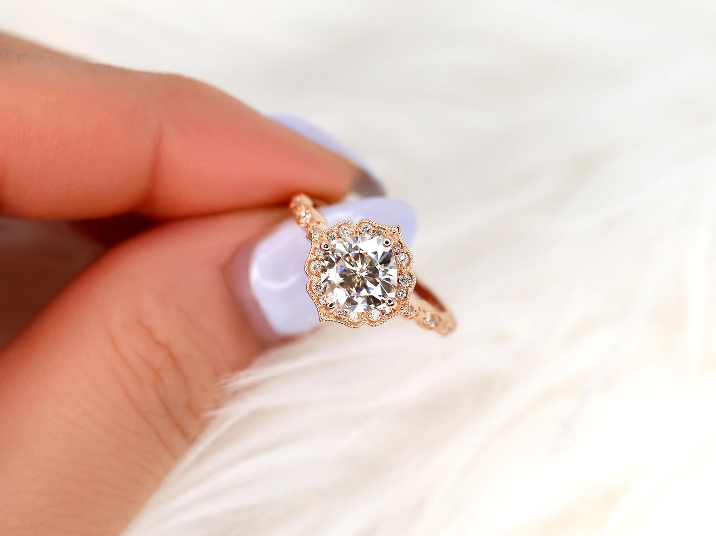 2 CT Emerald Pave Moissanite Engagement Ring