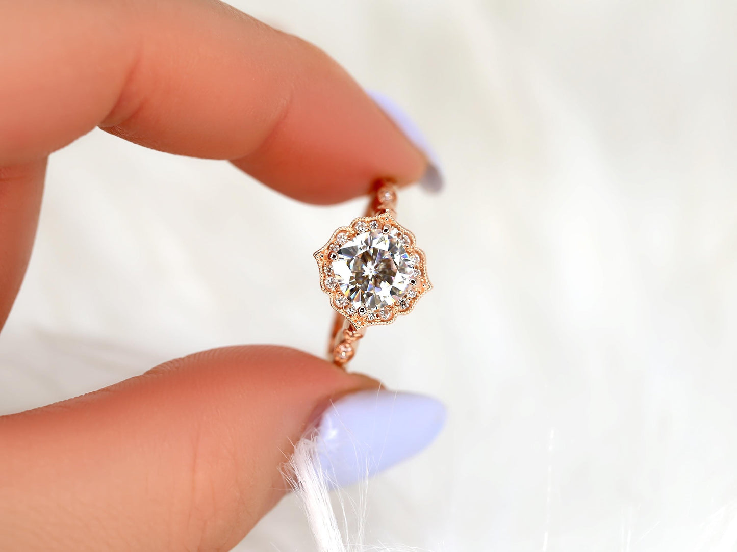 2 CT Emerald Pave Moissanite Engagement Ring