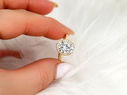 2 CT Emerald Pave Moissanite Engagement Ring
