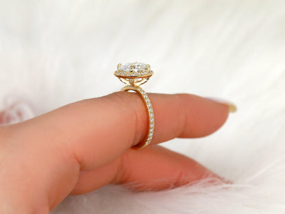 2 CT Emerald Pave Moissanite Engagement Ring