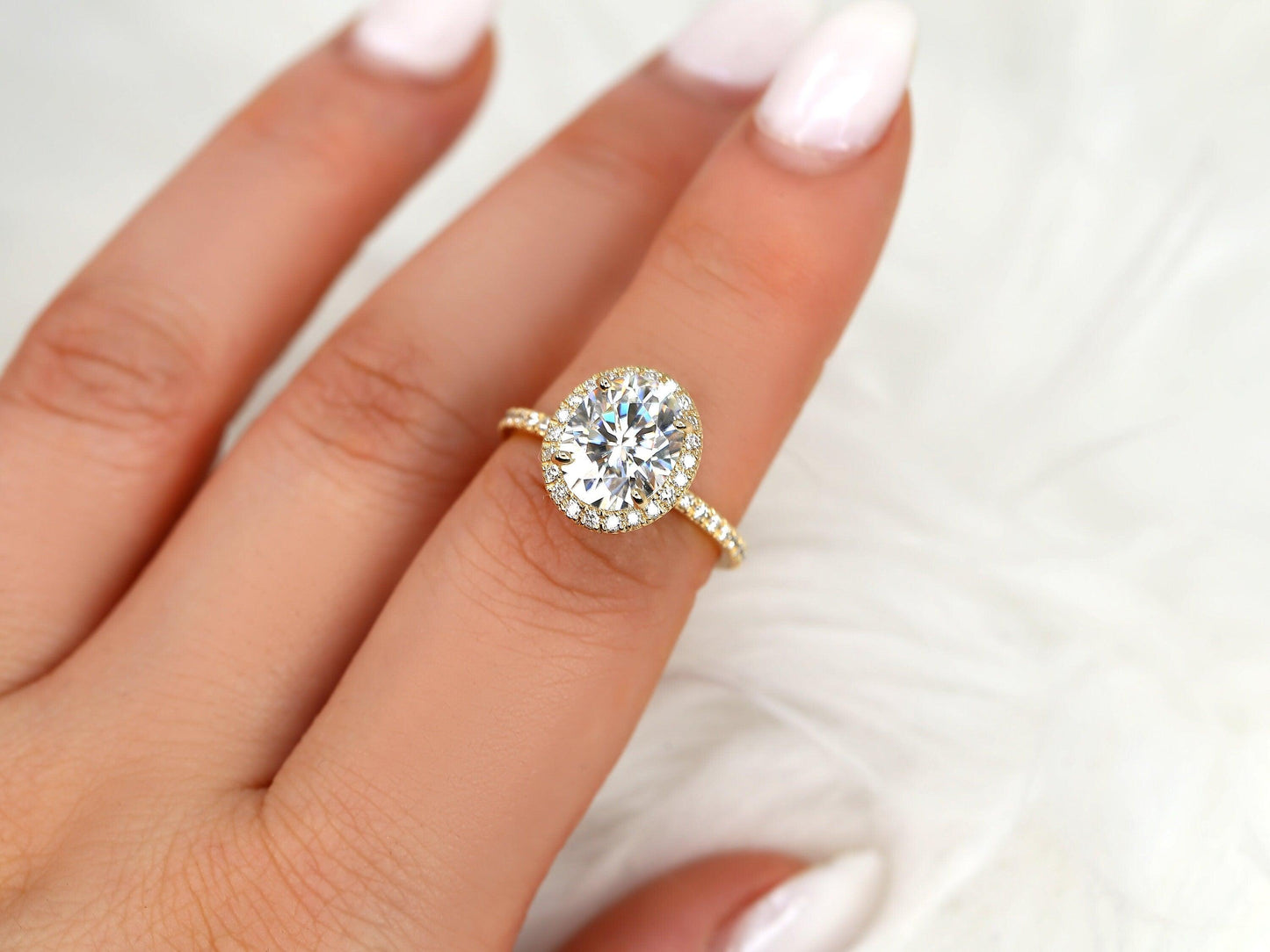 2 CT Emerald Pave Moissanite Engagement Ring