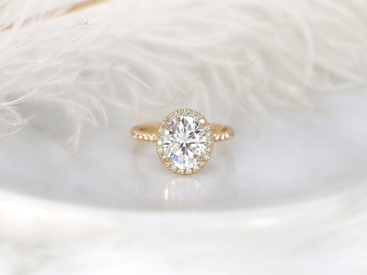 2 CT Emerald Pave Moissanite Engagement Ring