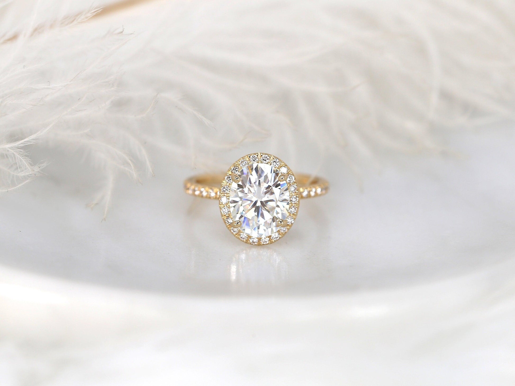 2 CT Emerald Pave Moissanite Engagement Ring