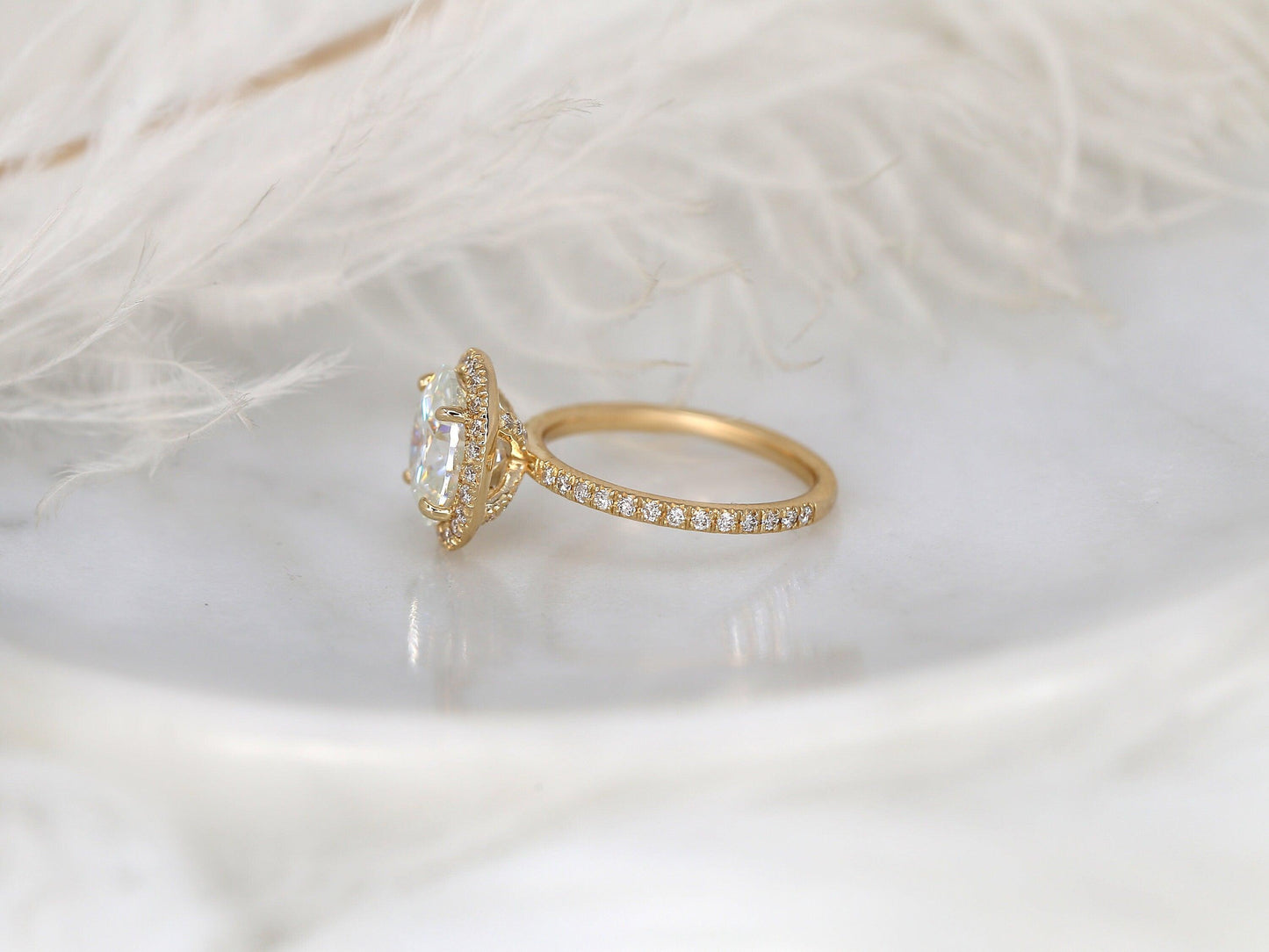 2 CT Emerald Pave Moissanite Engagement Ring
