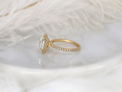 2 CT Emerald Pave Moissanite Engagement Ring