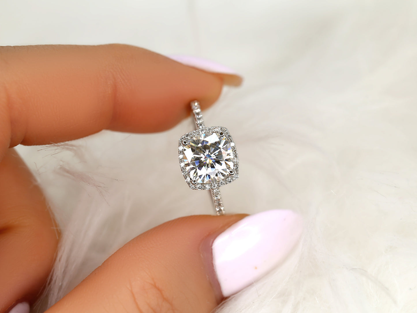 2 CT Emerald Pave Moissanite Engagement Ring