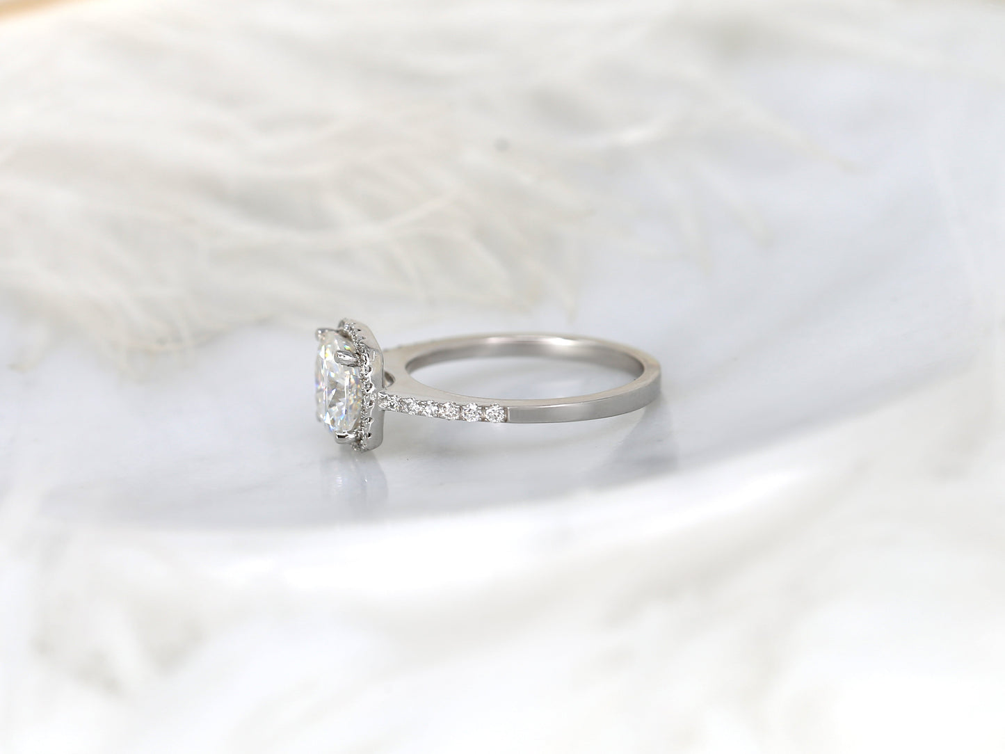 2 CT Emerald Pave Moissanite Engagement Ring