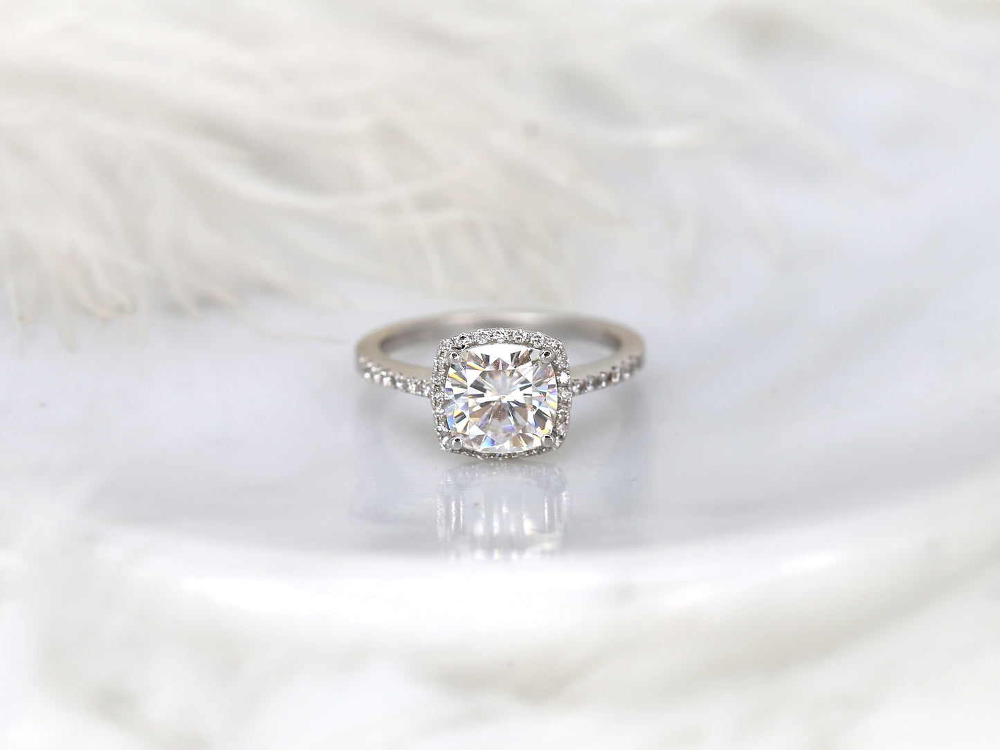 2 CT Emerald Pave Moissanite Engagement Ring