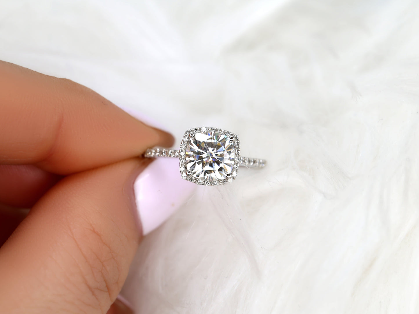 2 CT Emerald Pave Moissanite Engagement Ring