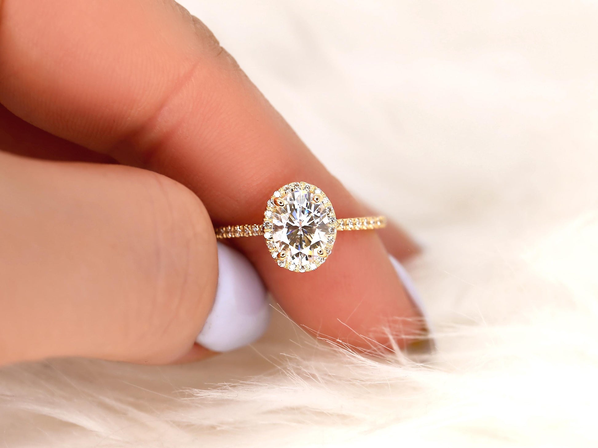 2 CT Emerald Pave Moissanite Engagement Ring