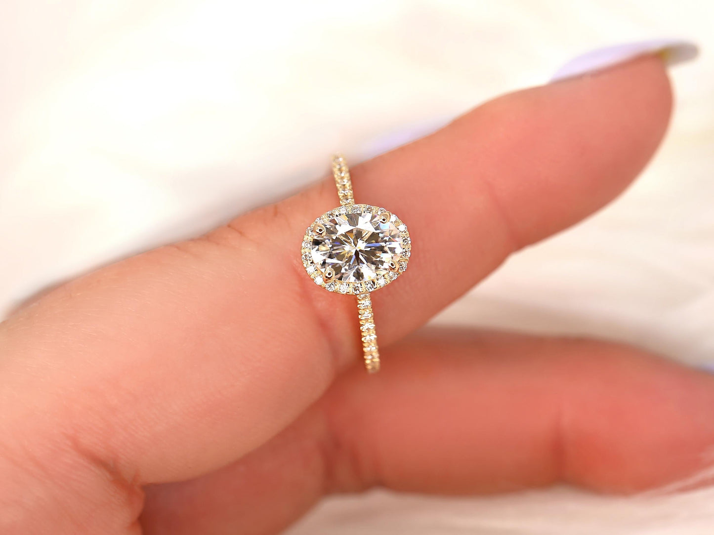 2 CT Emerald Pave Moissanite Engagement Ring