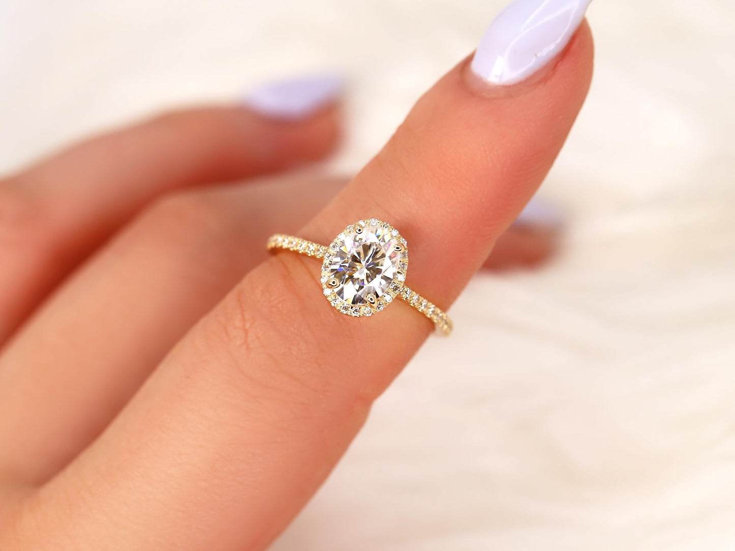 2 CT Emerald Pave Moissanite Engagement Ring