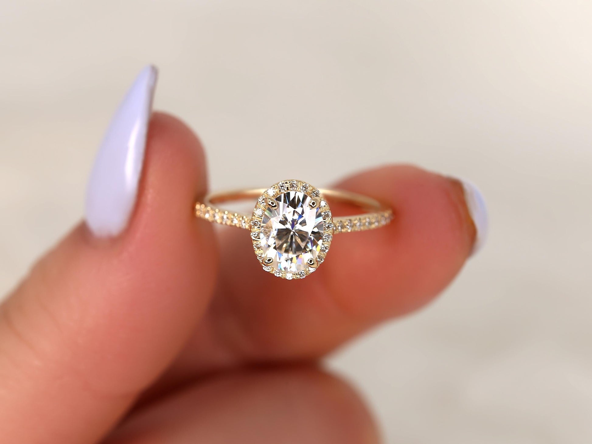 2 CT Emerald Pave Moissanite Engagement Ring