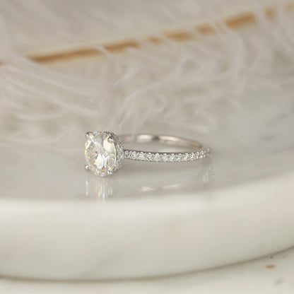 2 CT Emerald Pave Moissanite Engagement Ring