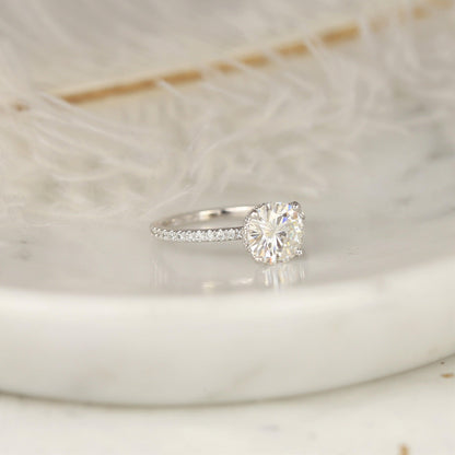 2 CT Emerald Pave Moissanite Engagement Ring