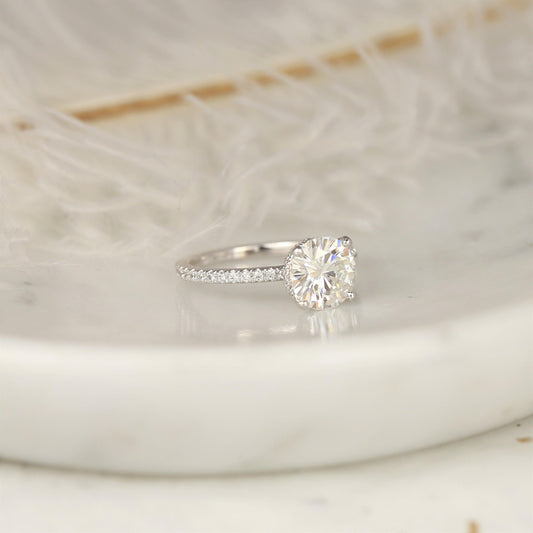 2 CT Emerald Pave Moissanite Engagement Ring