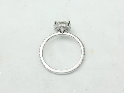 2 CT Emerald Pave Moissanite Engagement Ring