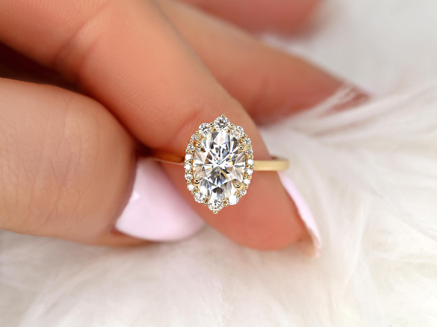 2 CT Emerald Pave Moissanite Engagement Ring