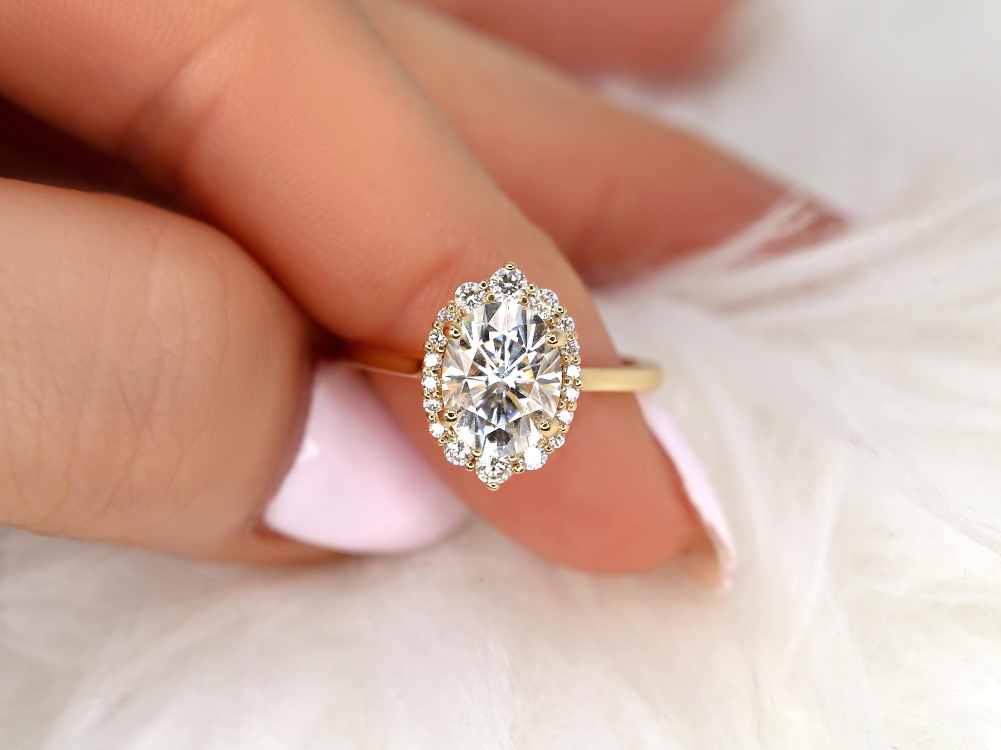 2 CT Emerald Pave Moissanite Engagement Ring