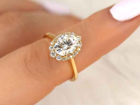 2 CT Emerald Pave Moissanite Engagement Ring