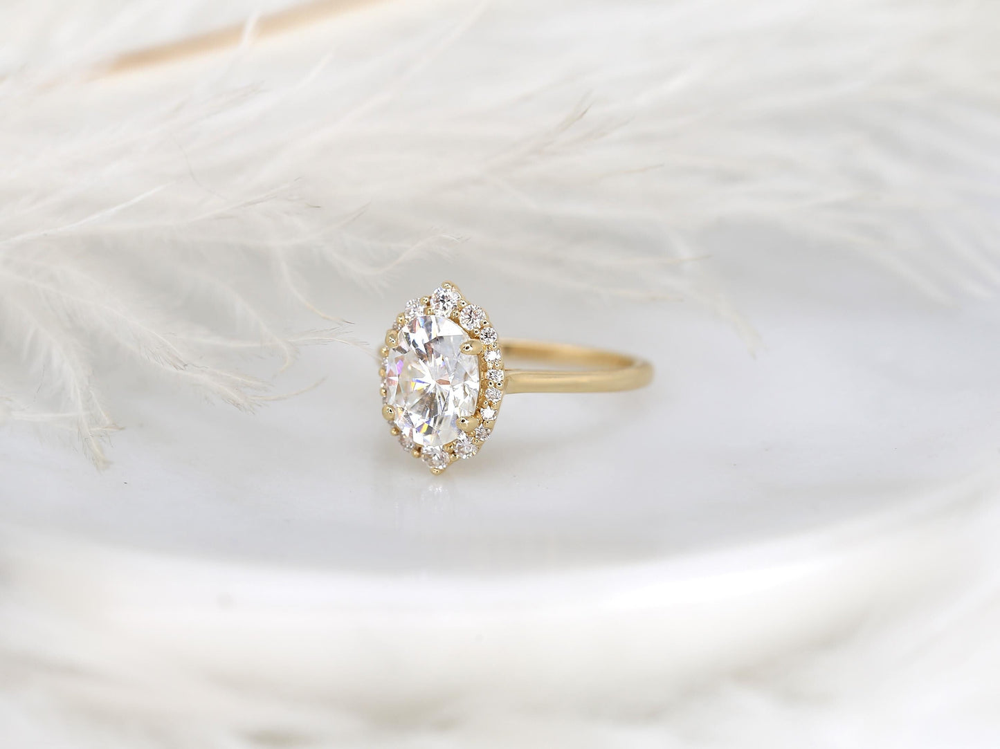 2 CT Emerald Pave Moissanite Engagement Ring