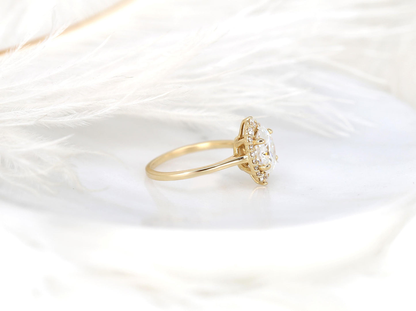 2 CT Emerald Pave Moissanite Engagement Ring