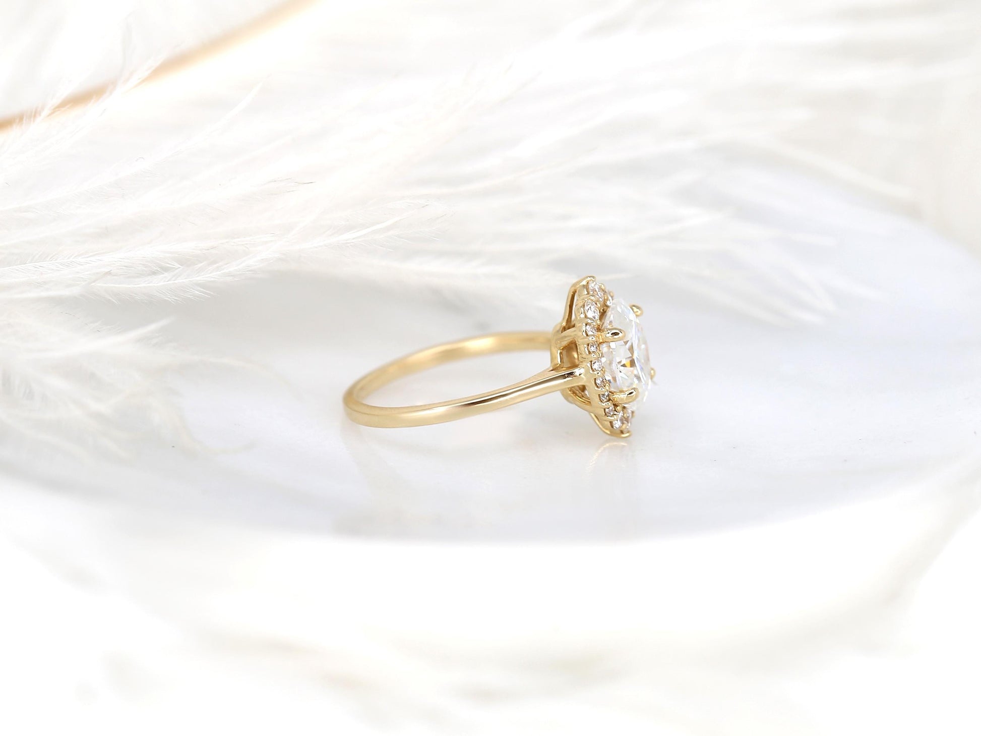 2 CT Emerald Pave Moissanite Engagement Ring