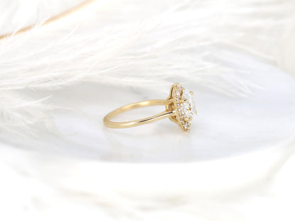 2 CT Emerald Pave Moissanite Engagement Ring