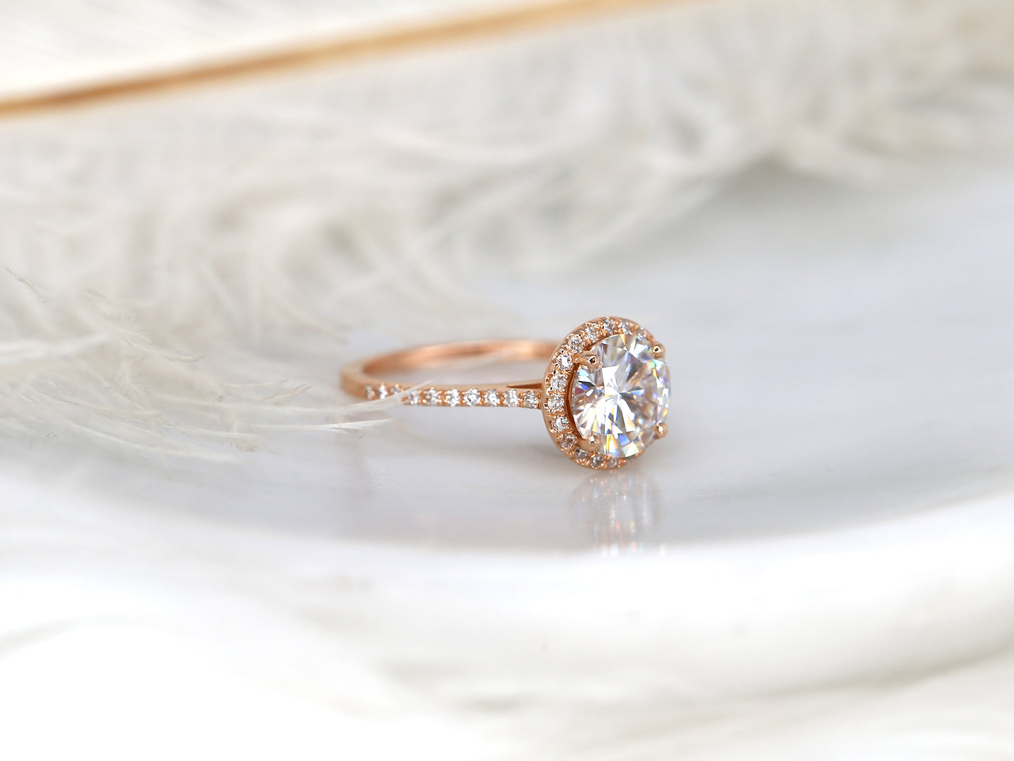 2 CT Emerald Pave Moissanite Engagement Ring