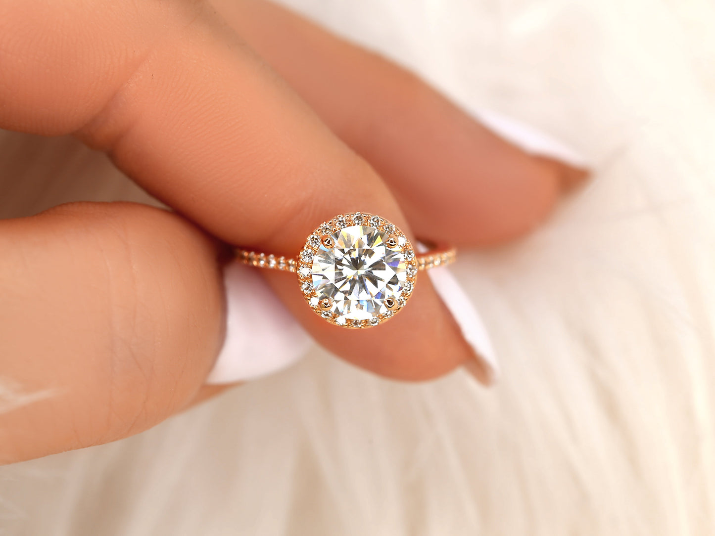2 CT Emerald Pave Moissanite Engagement Ring