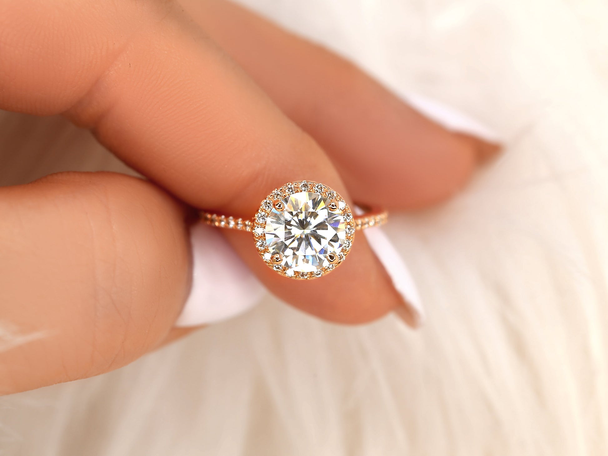 2 CT Emerald Pave Moissanite Engagement Ring