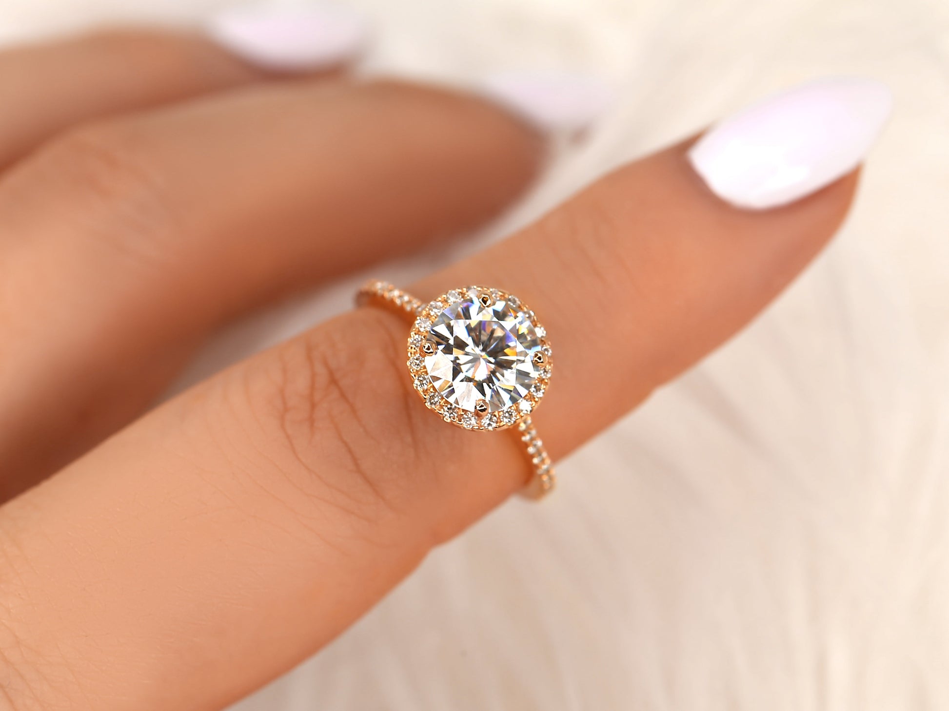 2 CT Emerald Pave Moissanite Engagement Ring