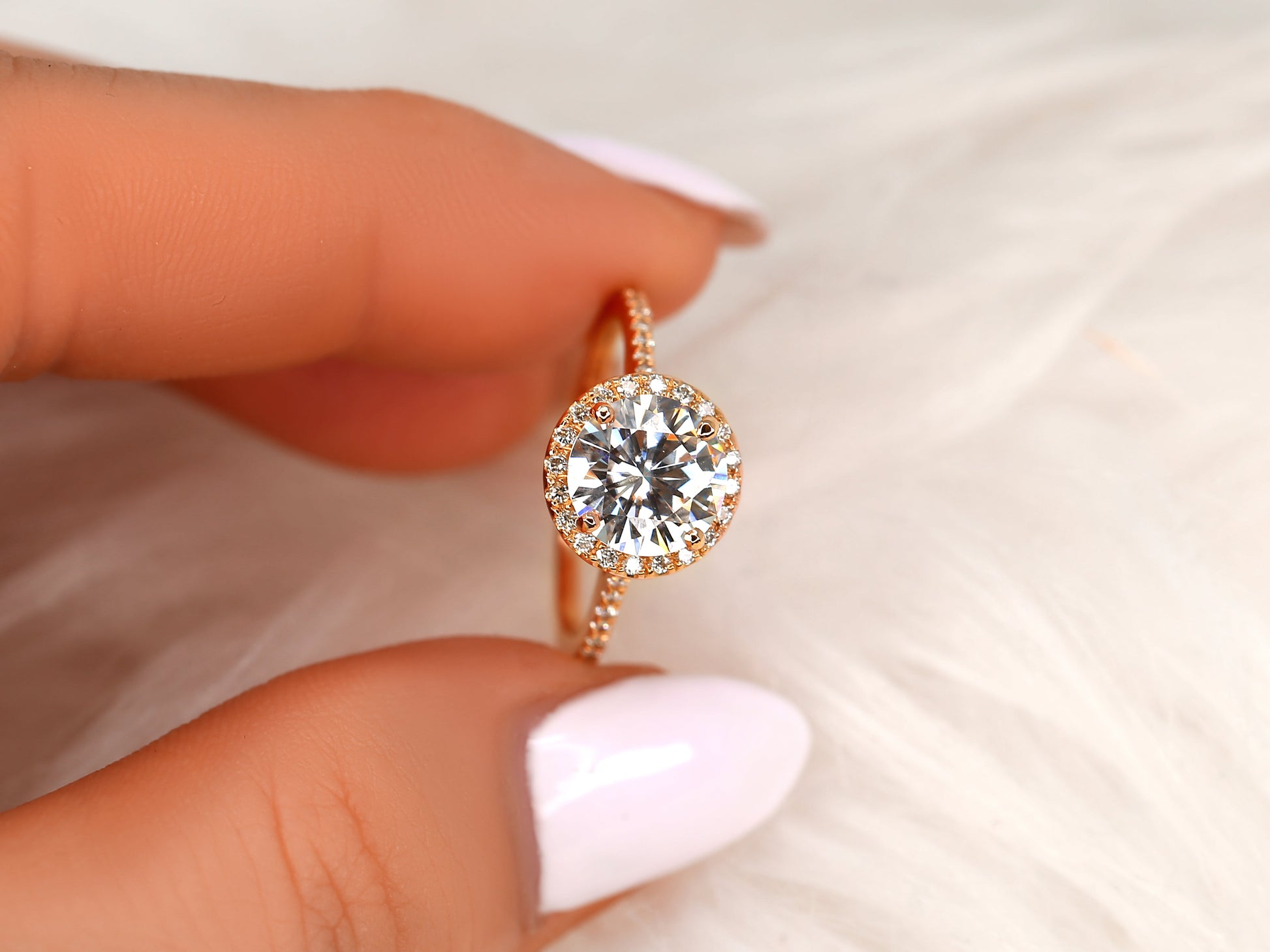 2 CT Emerald Pave Moissanite Engagement Ring
