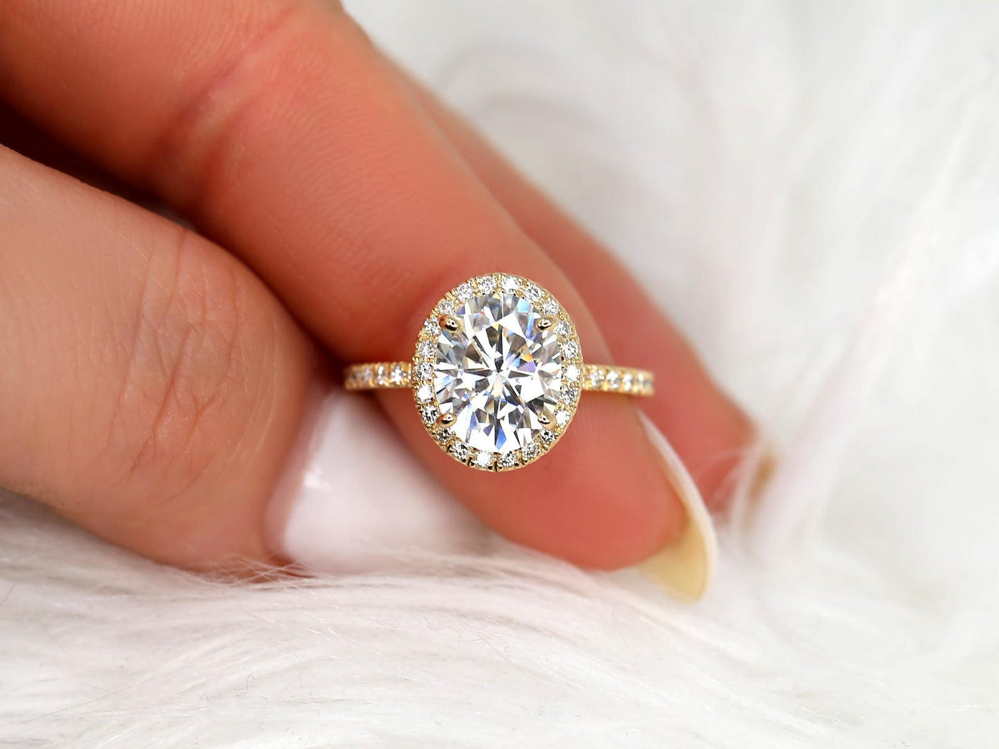 2 CT Emerald Pave Moissanite Engagement Ring