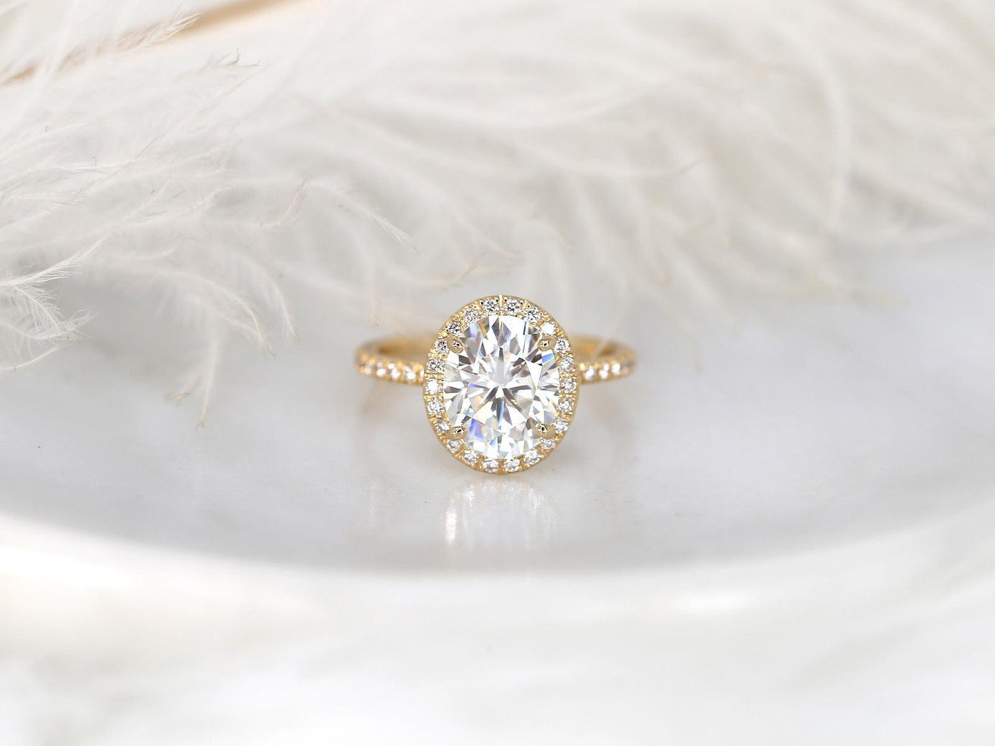 2 CT Emerald Pave Moissanite Engagement Ring
