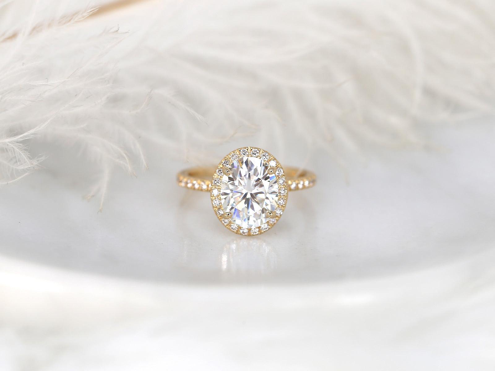 2 CT Emerald Pave Moissanite Engagement Ring