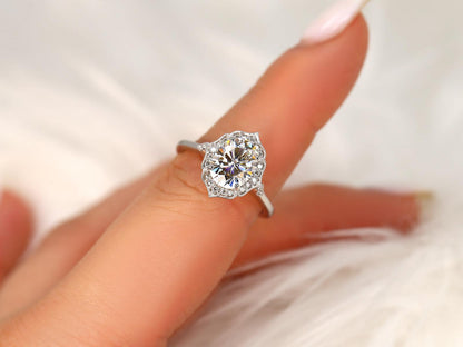 2 CT Emerald Pave Moissanite Engagement Ring