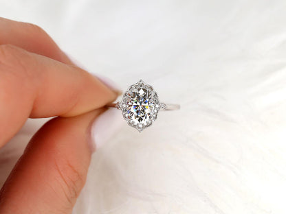 2 CT Emerald Pave Moissanite Engagement Ring