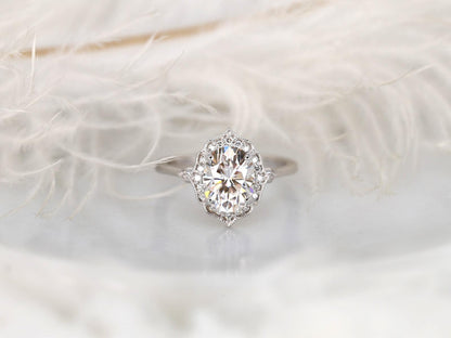2 CT Emerald Pave Moissanite Engagement Ring