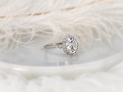 2 CT Emerald Pave Moissanite Engagement Ring