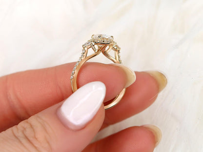 2 CT Emerald Pave Moissanite Engagement Ring