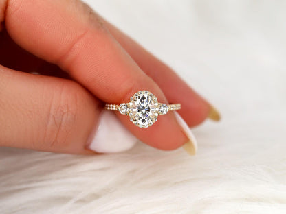 2 CT Emerald Pave Moissanite Engagement Ring