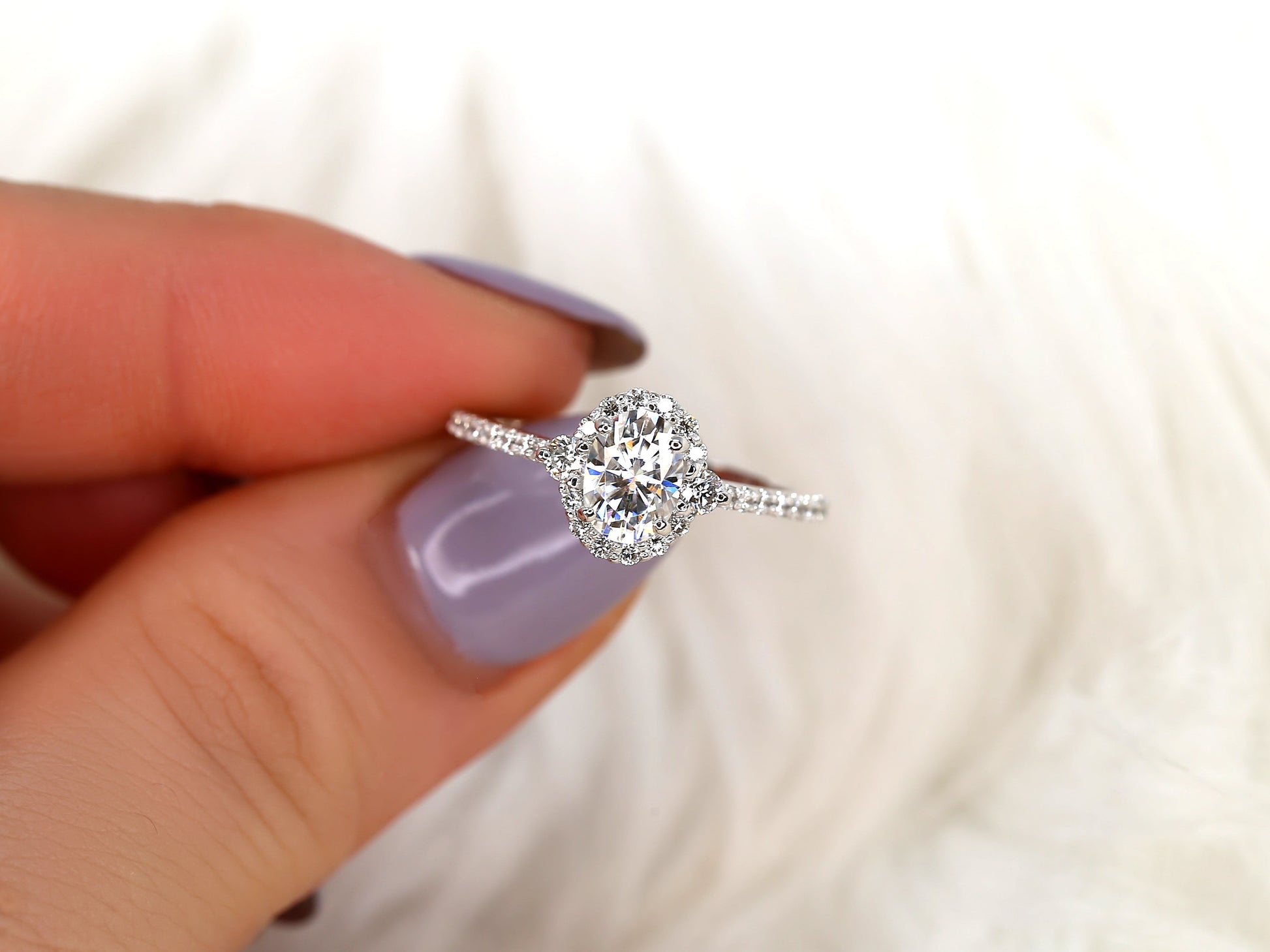 2 CT Emerald Pave Moissanite Engagement Ring