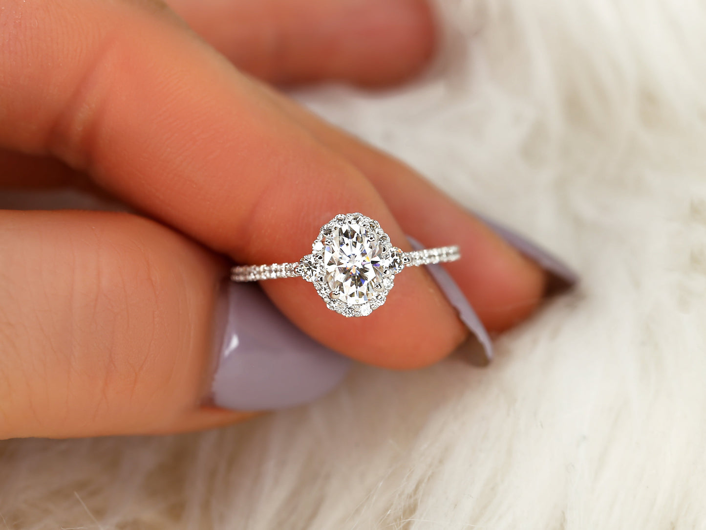 2 CT Emerald Pave Moissanite Engagement Ring