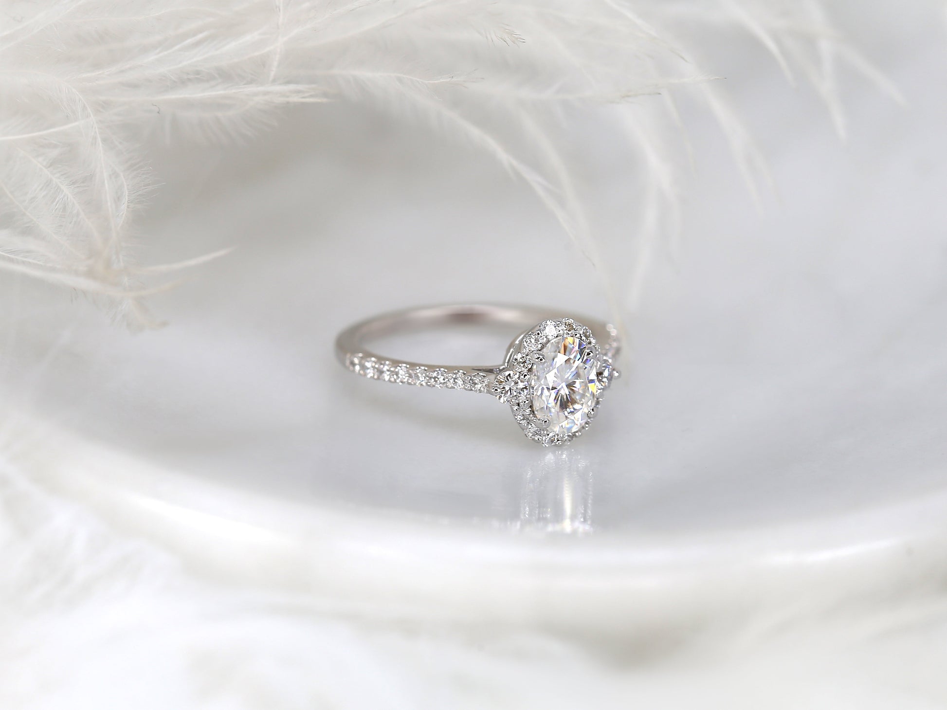 2 CT Emerald Pave Moissanite Engagement Ring