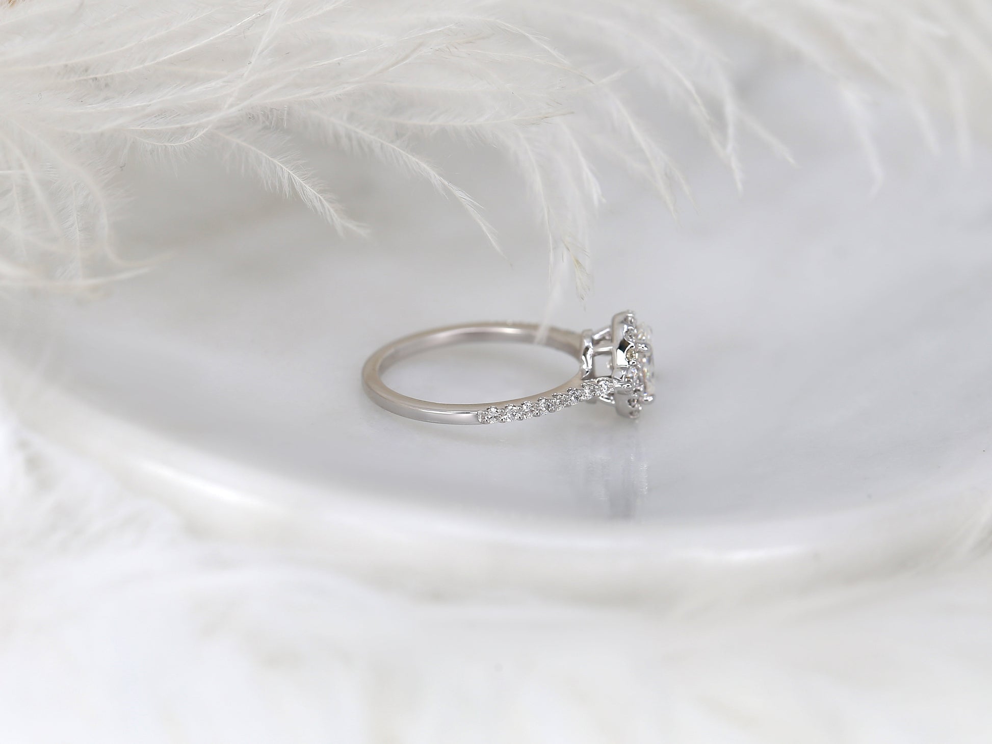 2 CT Emerald Pave Moissanite Engagement Ring