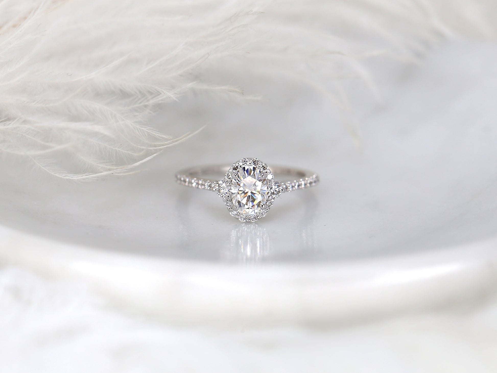 2 CT Emerald Pave Moissanite Engagement Ring